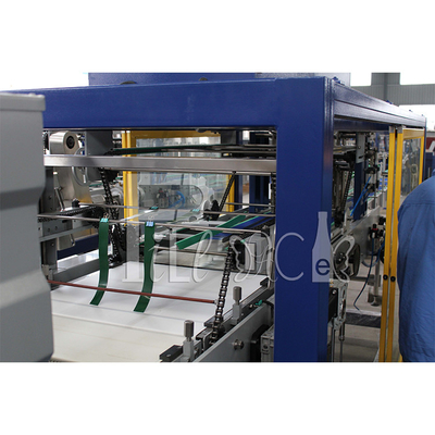 Linear Shrink Wrapper Sepenuhnya Otomatis Untuk Peralatan Pengemasan Botol Plastik Dengan Film Cetak