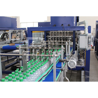Linear Shrink Wrapper Sepenuhnya Otomatis Untuk Mesin Pengemasan Botol Plastik Peralatan Warpping Dengan Film Cetak