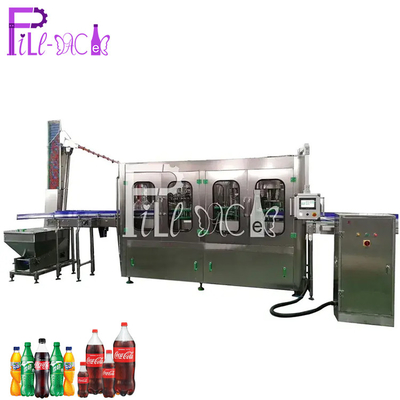 Mesin Pengisian Sterilisasi Antiseptik PET Minuman Berkarbonasi / Monoblok Air Gas