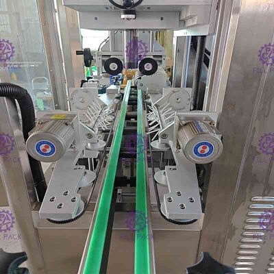 mesin pelabelan Lengan kepala tunggal otomatis 150BPM 250BPM dengan terowongan menyusut