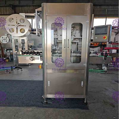 mesin pelabelan Lengan kepala tunggal otomatis 150BPM 250BPM dengan terowongan menyusut