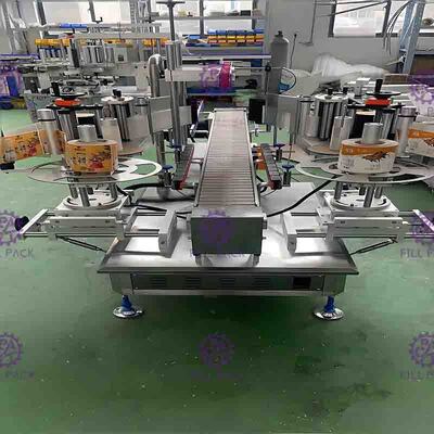 SUS304 40m / Min Mesin Pelabelan Botol Datar Otomatis Dua Sisi