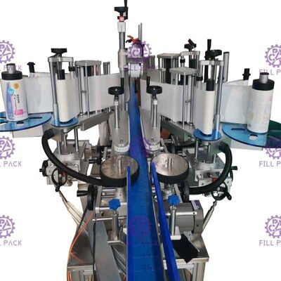 Mesin Pelabelan Botol Datar Persegi Otomatis Stiker Perekat Sisi Ganda Berbentuk Khusus