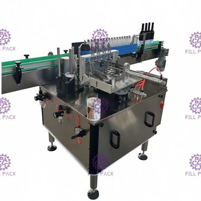 Putaran Kaca Jar otomatis Pelabelan Mesin Internet Kecepatan Wet Lem