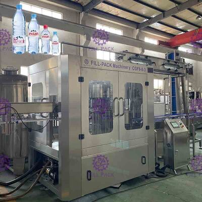 8000BPH Liquid Botol Filling Machine 3 in 1 Membilas Filling Capping Machine