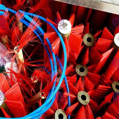 Kepala ganda Semi Automatic Kaca Botol Membersihkan Mesin Untuk Minuman Filling Baris