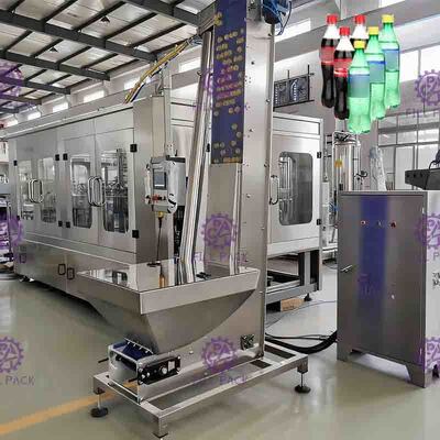 Stainless Steel berkarbonasi minuman mengisi mesin, mesin otomatis pembatasan CSD botol