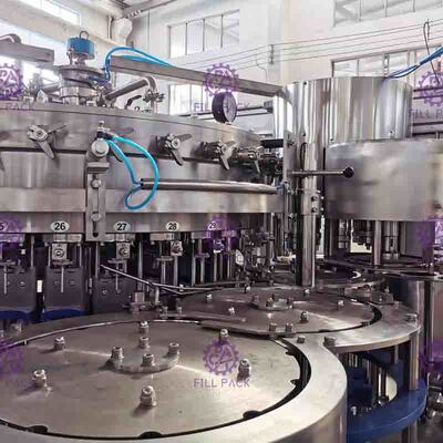 PLC Kontrol 3 in 1 berkarbonasi Minuman Filling Machine Untuk Putaran 0.3L-2L PET Botol