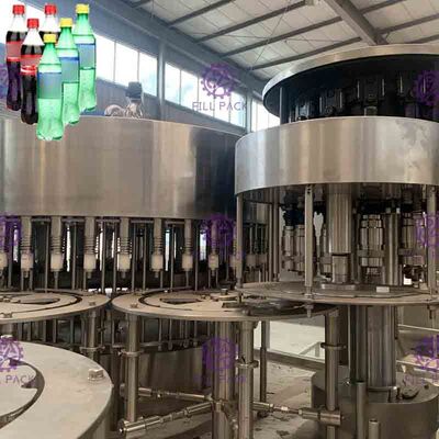 PLC Kontrol 3 in 1 berkarbonasi Minuman Filling Machine untuk Botol PET