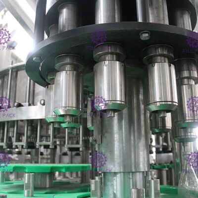 3 In 1 Minuman Berkarbonasi Mengisi Mesin Capping Botol Kaca Monobloc Dengan Tutup Aluminium