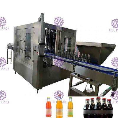 Kontrol layar sentuh otomatis Garis Pengisian Minuman Ringan Untuk Botol Kaca