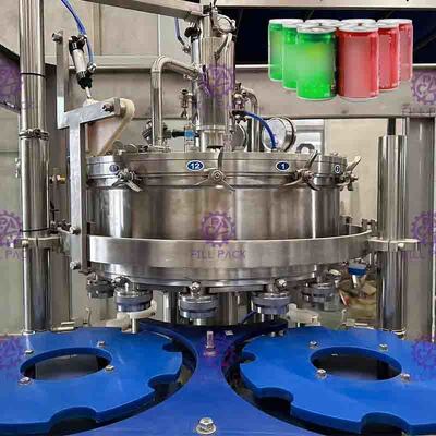 6000CPH 4 Kepala Minuman Aluminium Dapat Menyegel Mesin Hemat Energi
