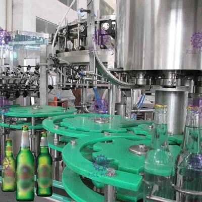 Botol bir 3-in-1 Membilas Filling Capping Machine, Liquid Filler Peralatan