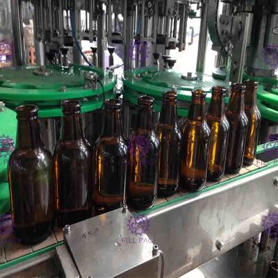 Otomatis Kaca Botol Bir Filling Machine, Seimbang Tekanan Monoblock Filler