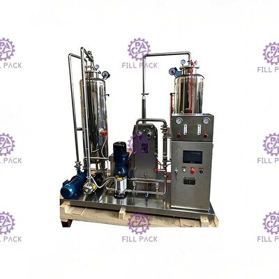 Tangki Ganda Dengan Pabrik Penukar Piring Carbonating Untuk CO2 Mixer 1500L / H