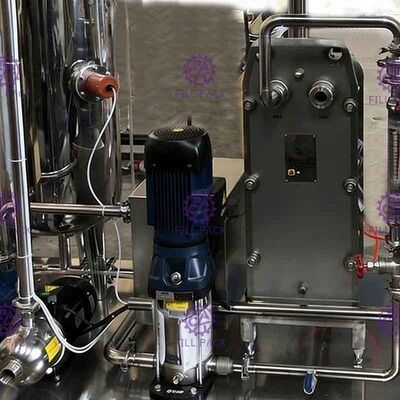 Tangki Ganda Dengan Pabrik Penukar Piring Carbonating Untuk CO2 Mixer 1500L / H