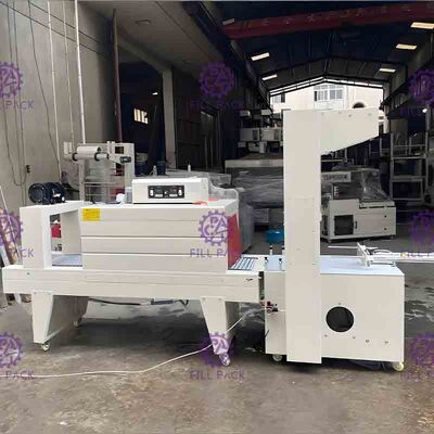 Semi Otomatis PE Film Wrapping Cutting Shrink Tunnel Packing Machine