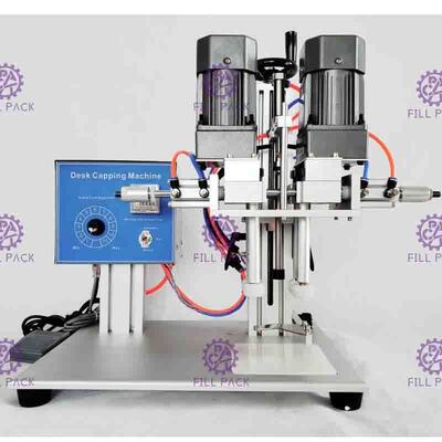 Semi Otomatis Desktop Pneumatic Screw Capping Machine Untuk Botol Plastik Semprot