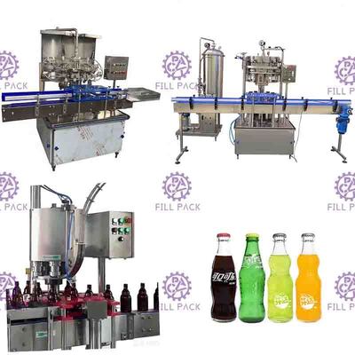 Lini Mesin Pengisian Minuman Berkarbonasi Minuman Ringan Botol Kaca Tutup Mahkota 1000BPH