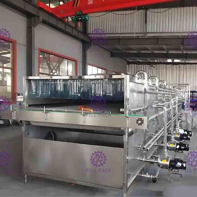 Kapasitas tinggi SUS304 Botol Packing Machine Sterilizer Zona 4 Suhu