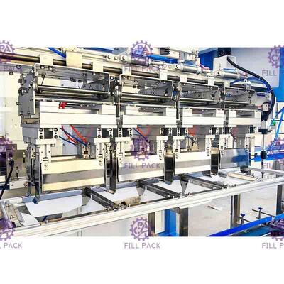 Hot Glue Bottle Case Packer Machine otomatis makan terus menerus