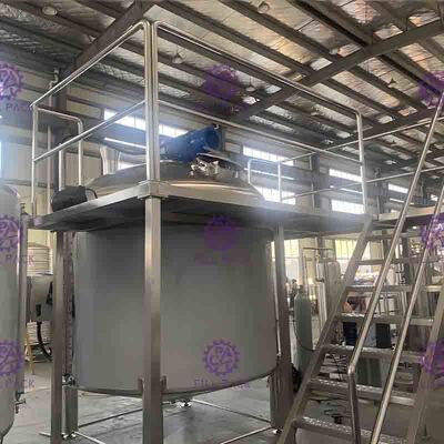 Tangki lapisan tunggal 2000L untuk bangunan Jalur Pengolahan Minuman Ringan dengan motor kecepatan yang dapat disesuaikan