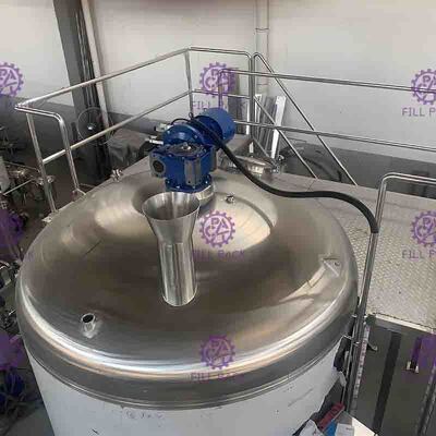 Tangki lapisan tunggal 2000L untuk bangunan Jalur Pengolahan Minuman Ringan dengan motor kecepatan yang dapat disesuaikan