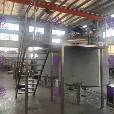 Tangki lapisan tunggal 2000L untuk bangunan Jalur Pengolahan Minuman Ringan dengan motor kecepatan yang dapat disesuaikan