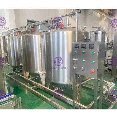 CIP pembersihan minuman ringan sistem pengolahan baris Semi otomatis dengan 500L tangki