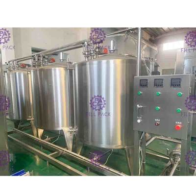 CIP pembersihan minuman ringan sistem pengolahan baris Semi otomatis dengan 500L tangki