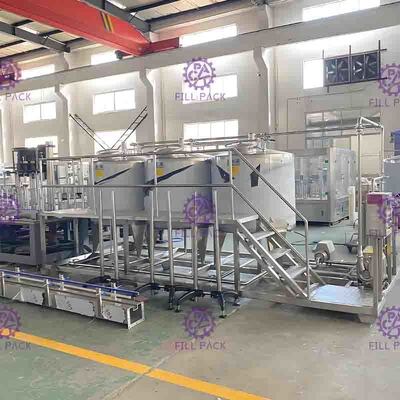 Minuman Teh 3000L / H Sistem Pabrik Peralatan Persiapan Jus Campuran Rasa Lengkeng