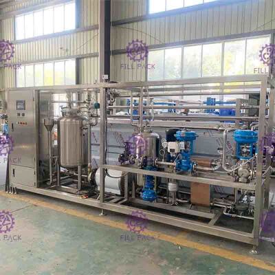 Lini Pengolahan Pencampuran Jus Minuman Rasa 7000L / H Dengan UHT Plate Sterilizer
