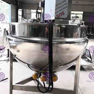 Pemanas Listrik Stainless Steel Industri Uap Berjaket Ketel Dapat Dimiringkan Kapasitas 400L