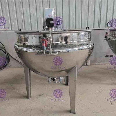 Pemanas Listrik Stainless Steel Industri Uap Berjaket Ketel Dapat Dimiringkan Kapasitas 400L