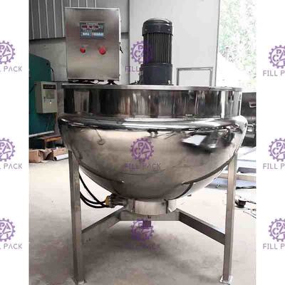 SUS304 3 Layer Steam Double Jacketed Kettle Dengan Agitator 200L