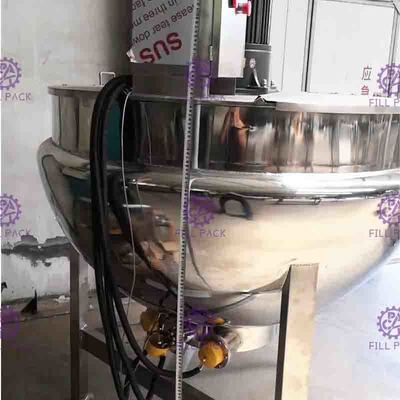 SUS304 3 Layer Steam Double Jacketed Kettle Dengan Agitator 200L
