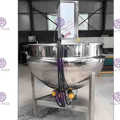 SUS304 3 Layer Steam Double Jacketed Kettle Dengan Agitator 200L