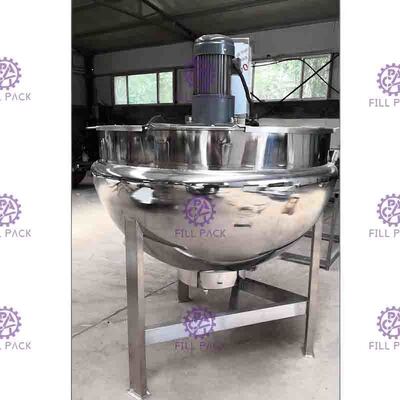 SUS304 3 Layer Steam Double Jacketed Kettle Dengan Agitator 200L