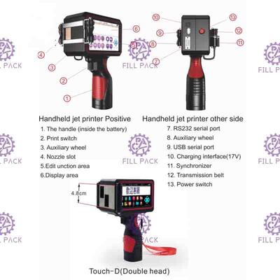 Printer Pengodean Batch Genggam 600Dpi Printer Kode Tanggal Inkjet Genggam Portabel untuk Botol dan Karton