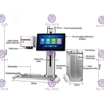 Mesin Pencetakan Laser Desktop 20W untuk Menandai Tanggal dan Kode Batch di Karton dan Botol Anggur