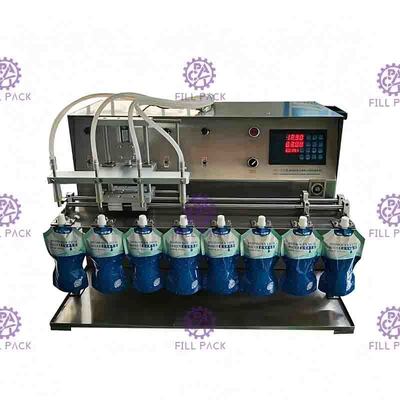 Semi Otomatis Stand Up Pouch Water Filling Machine Desktop 10 Nozel Jus Susu