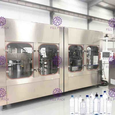 500ml / 1L / 2L PET Air Minum 3 In 1 Monoblock Membilas Mengisi Peralatan Capping / Pabrik / Mesin / Sistem / Baris