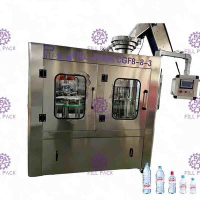 Peralatan Pengisian Air Botol Kecil PET Otomatis 3 In 1 / Monoblock Aspetic 2000ml