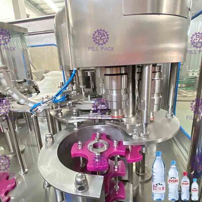 Non - berkarbonasi Minuman Automatic Filling Machine 1200bph Rotary 3 In 1