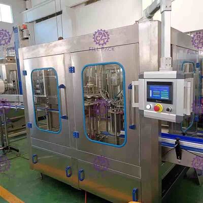 Non - berkarbonasi Minuman Automatic Filling Machine 1200bph Rotary 3 In 1