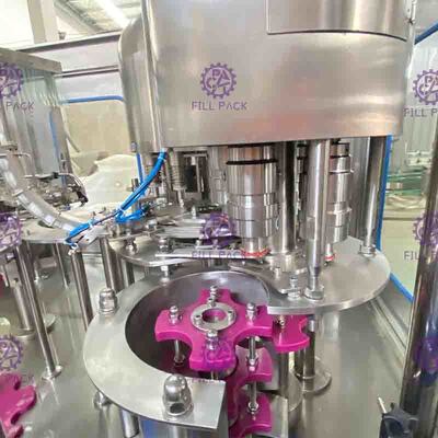 Mesin Pengisian Air Botol Otomatis 3 in 1 PLC Layar Sentuh 12 Kepala