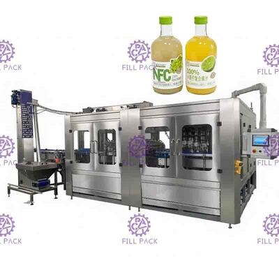 Beras anggur kaca botol Filler mesin industri 3 - in - 1 panas pengisian