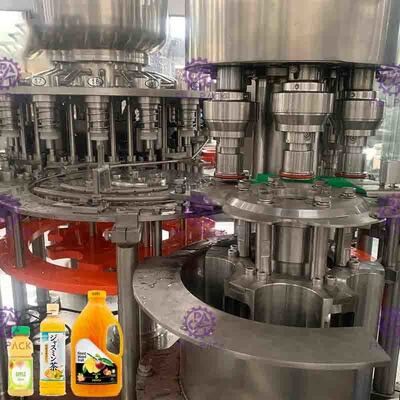 Otomatis 3 In 1 Jus Botol Plastik Kecil Mesin Pengisian Panas / Lini Produksi / Pabrik Pembotolan