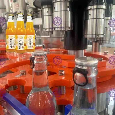Peralatan Pengisian Minuman Pengangkat Udara 12000BPH Dengan Tutup Logam