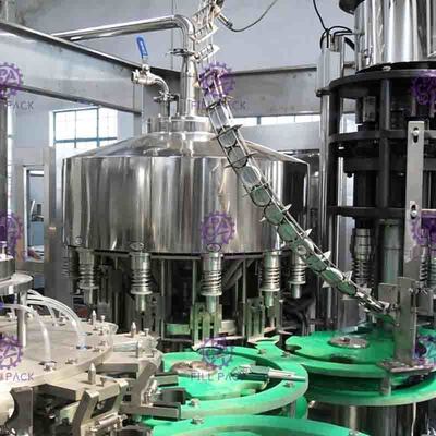 4.2Kw penuh Non Automatic - Gas Juice Drink Filling Machine Untuk Botol Kaca